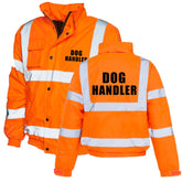 Dog Handler High Visibility Jacket Reflective Bomber Workwear Jacket